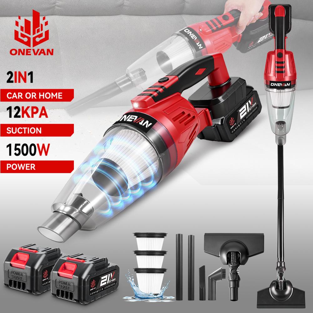 ONEVAN 12KPA Electric Vacuum Cleaner 1500W Multi-function Handheld Car House Cleaning Dust Tool For Makita 18v Battery Pin