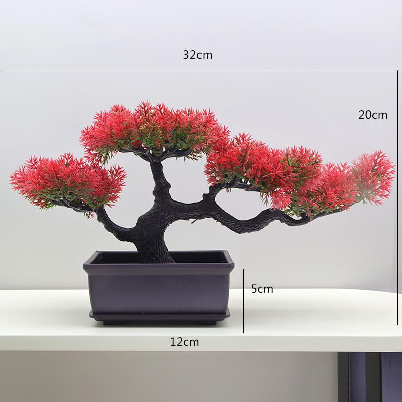 Faux Pine Bonsai Tree Indoor Decoration Plastic Green Plant For Living Space