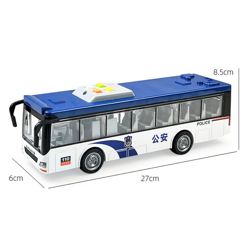 Autobús Articulado Modelo de Fundición a Presión Grande Simulación Inercia Sonido Luz Doble Sección Autobús Coche de Campus Juguetes Para Niños