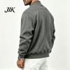 Everyday Basic Sportswear Men Casual Baseball Coat, Lightweight Multi-Pocket Windbreaker, Solid Color Outerwear Outdoor Windbreaker with Stand Collar,