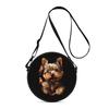 Cute Dog Print Round Shoulder Bag Casual Messenger Bag for Woman Best Gifts 2D Flat Casual Daily Crossbody Bag
