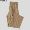 INCERUN 2PCS Autumn Men Lapel Neck Corduroy Long Sleeve Shirt Long Straight Pants Sets Outfits