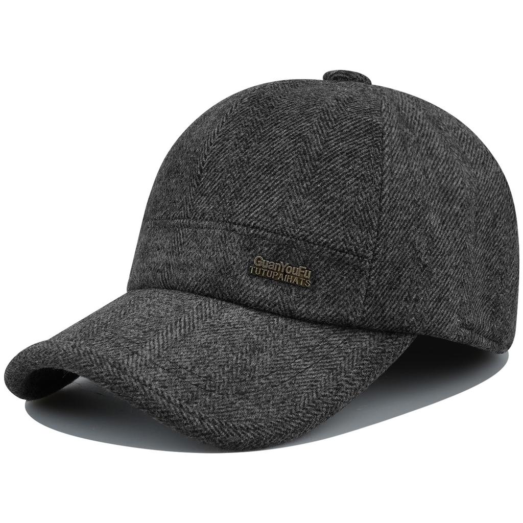 Clape Hat with Ear Golf Winter Cap for Warm Work Mountaineering Cap Men's Flaps, Hat, Seniors, Cap, (C-GSDT4-Gray)