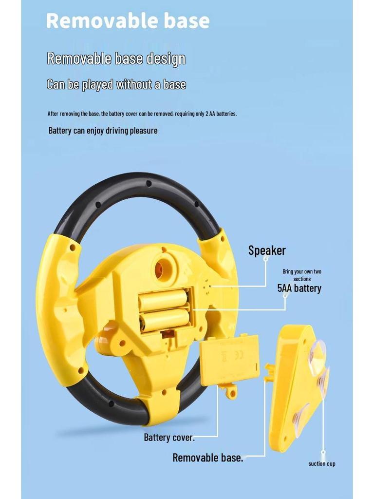 Children's Educational Steering Wheel Toy: Simulated Car Driving with Music and Universal Rotation