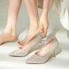Augustine feine Blitze hohe Absätze Damen 2025 Sommer neu Französisch dünner Absatz spitzes Licht Maul einfaches Temperament einzelne Schuhe