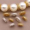 Copper Plated 18K Gold Zircon Spacer Beads for DIY Bracelets & Necklaces