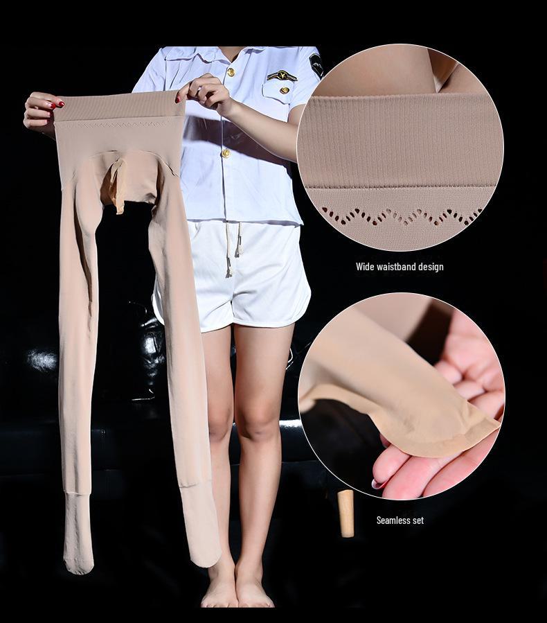 Men's High Waist Seamless Winter Pantyhose - Velvet Lined, Nine-Point Sexy Leggings