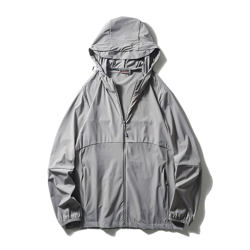 Ultra-Thin Breathable Ice Silk Cold Sun Protection Clothing Men's Stitching Contrast Color Summer Fishing Outwear Export Men's Clothing Wind Shield