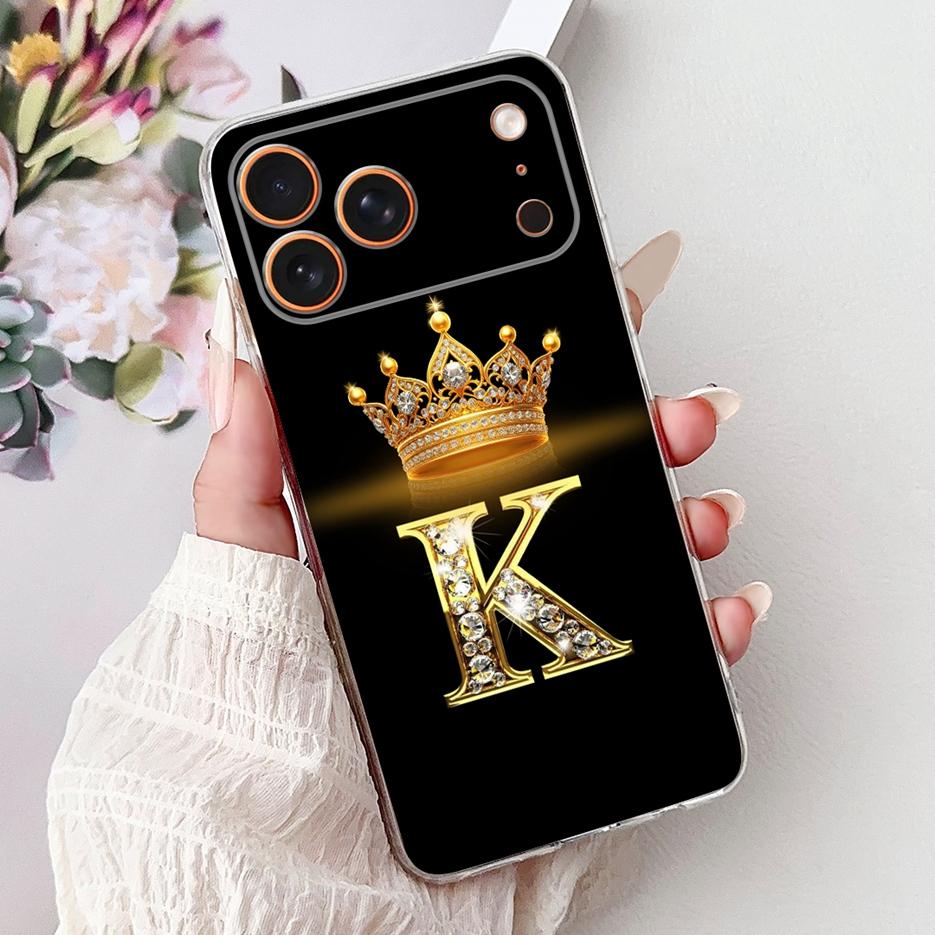 For Apple iPhone 17 Pro Max Case New Luxury Crown Letters Cover Soft Silicone Phone Case For iPhone 17 Air iPhone17 Pro Max Bags