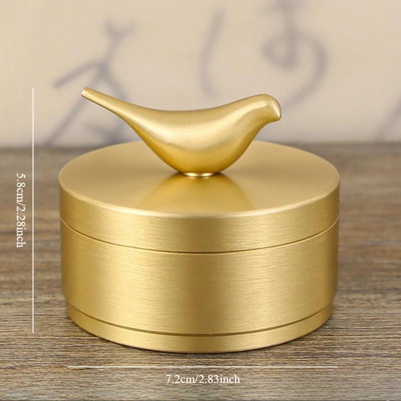 Bird brass covered ashtray,retro metal windproof ashtray,ashtray storage container suitable for office tea tables,car ashtrays