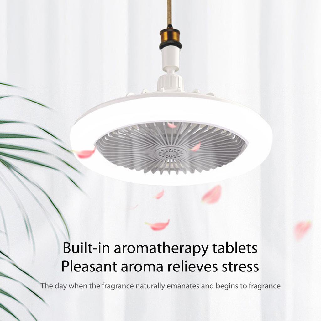 Fan Chandelier Universal E27 Light Holder Aroma Fan Ceiling Light with Remote Control Mute Dimmable for Living Room Study