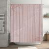 Modern Geometric Shower Curtain With Rustic Pink Light Gray Stripes Decorative Bathtub Liner For Bathroom Made In China (Length: