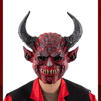 Devil Mask Halloween Head Cover One-piece Devil Satan Devil Horn Head Cover