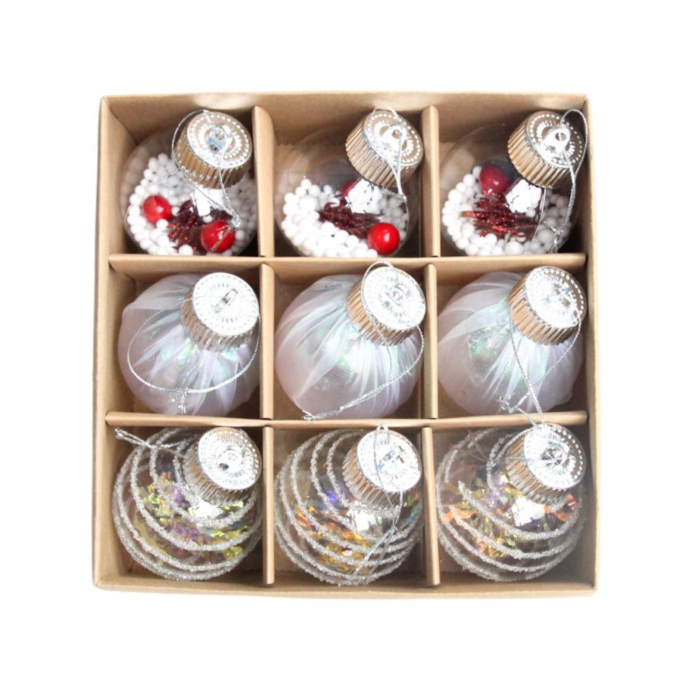 9pcs DIY Painted Christmas Hanging Balls 6cm Merry Christmas Decor  Holiday Festive
