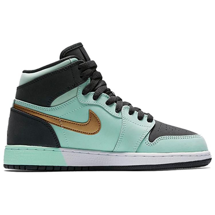Jordan 1 Retro High GS Miętowa Pianka Antracyt Metaliczne Złoto 332148-300