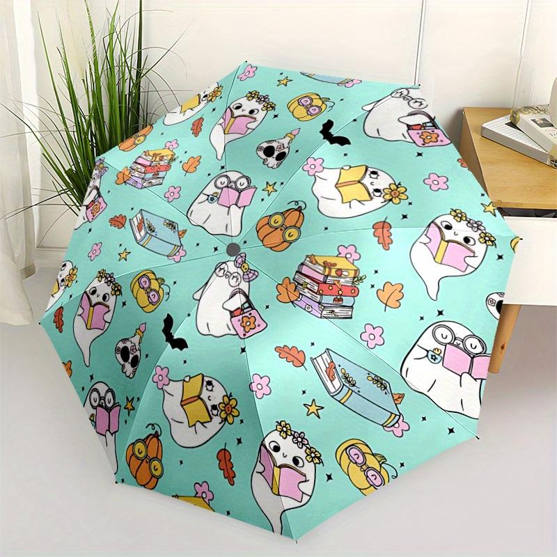 1 st Spöklikt Bibliotek Automatiskt Öppna/Stäng Paraply med Enknapp,, Vindsäker Design   Lättviktigt Portabelt Paraply för Kvinnor & Män6049