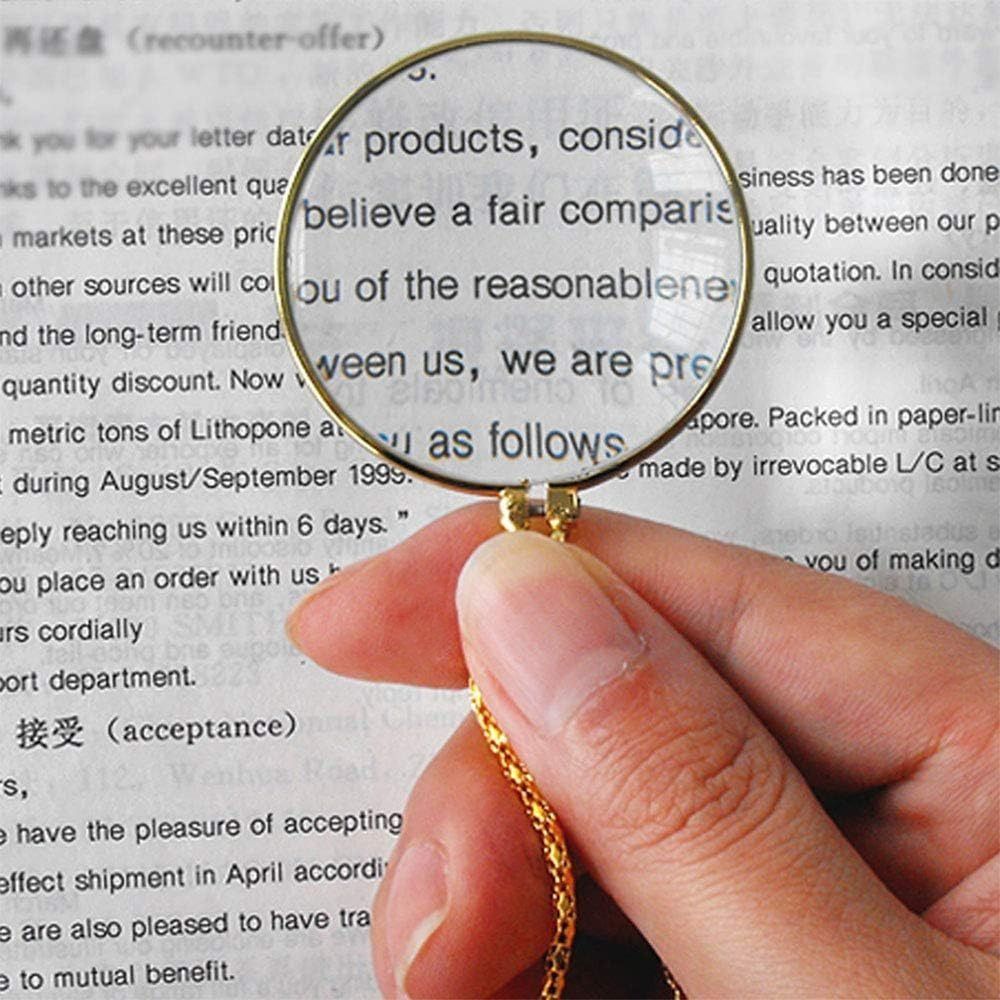 Gift Magnifier Pendant 5x Optical Magnifier Necklace Durable Portable Monocle  Reading Newspaper