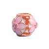 European Spring S925 Sterling Silver Pandora Rose Gold Magnolia Beaded Bracelet with Peach Blossom Charms
