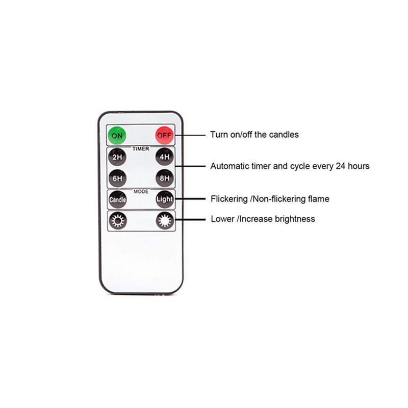 1Pcs LED Candle Light Remote Battery Operated Electric Decorative Candles Flickering Moving Wick Christmas Swing Candle Lamps
