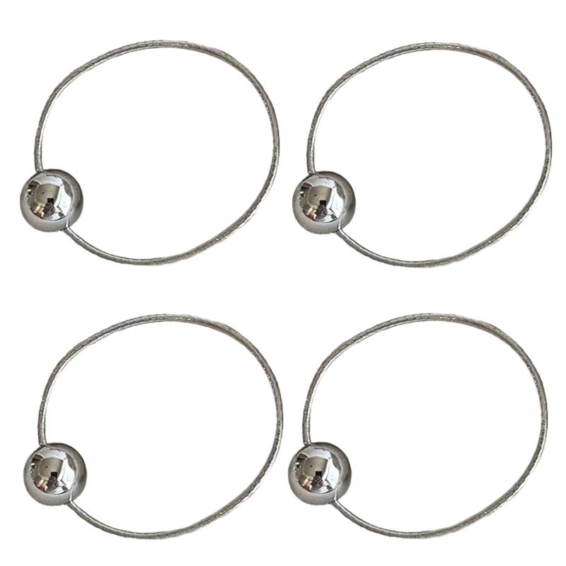 1/4 PCS Headwear Elegant Ball Designs High-End Headbands Korean Style Hair Rings Ultra-Bright Hairpins Simple Gold/Silver Headrope