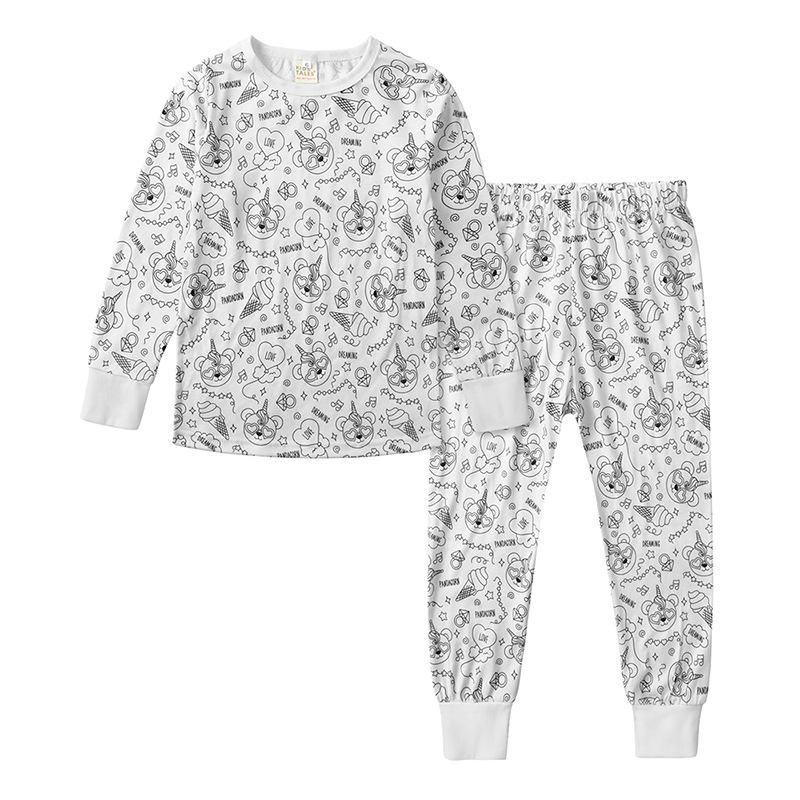 DIY Handgemaltes Graffiti Set: Langarm- und Hosen-Kinderpyjama