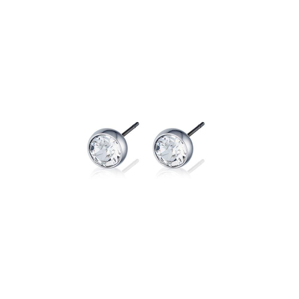 Ostkaka Brill Melting Ring Earrings Silver Crystal