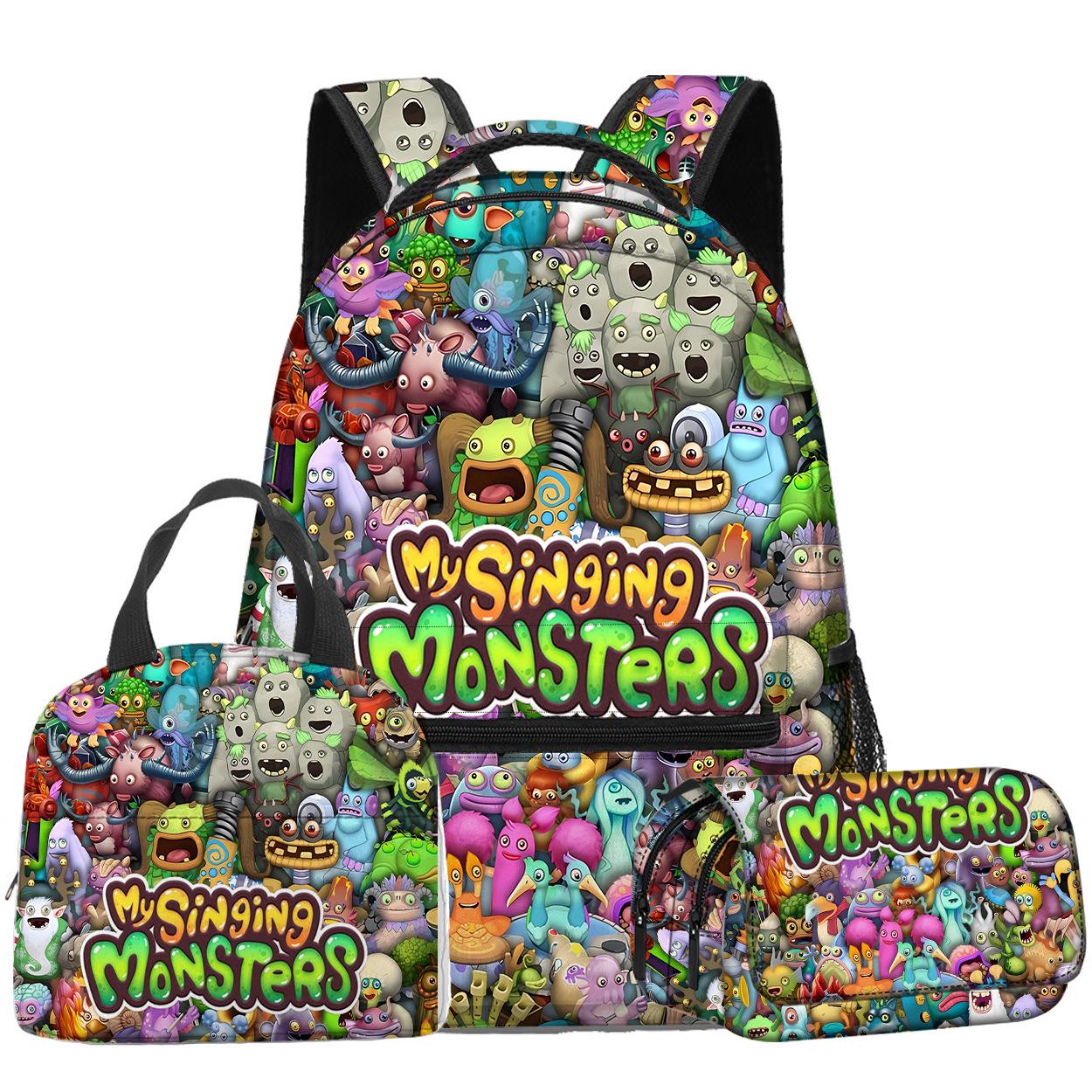 Mysingingmonsters Monster Concert Backpack School Bag Children S Cartoon Backpack meal bag