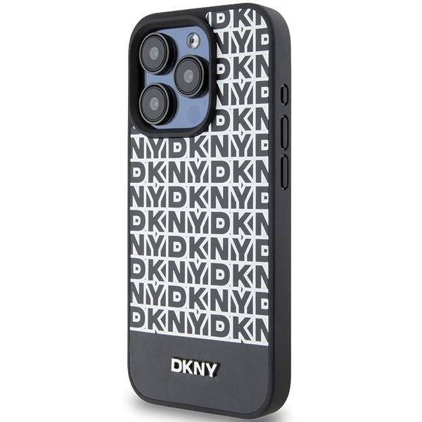 Dkny Dkhmp15Lpsospk Iphone 15 Pro6.1 Czarny/Black Hardcase Leather Printed Pattern Metal Logo Magsafe