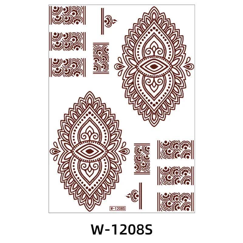 1pcs Red Lace Henna Tattoo Body Sticker Henna Art Temporary Tattoo Hand and Foot for Wedding Eid Al Fitr Coming-of-age Ceremony