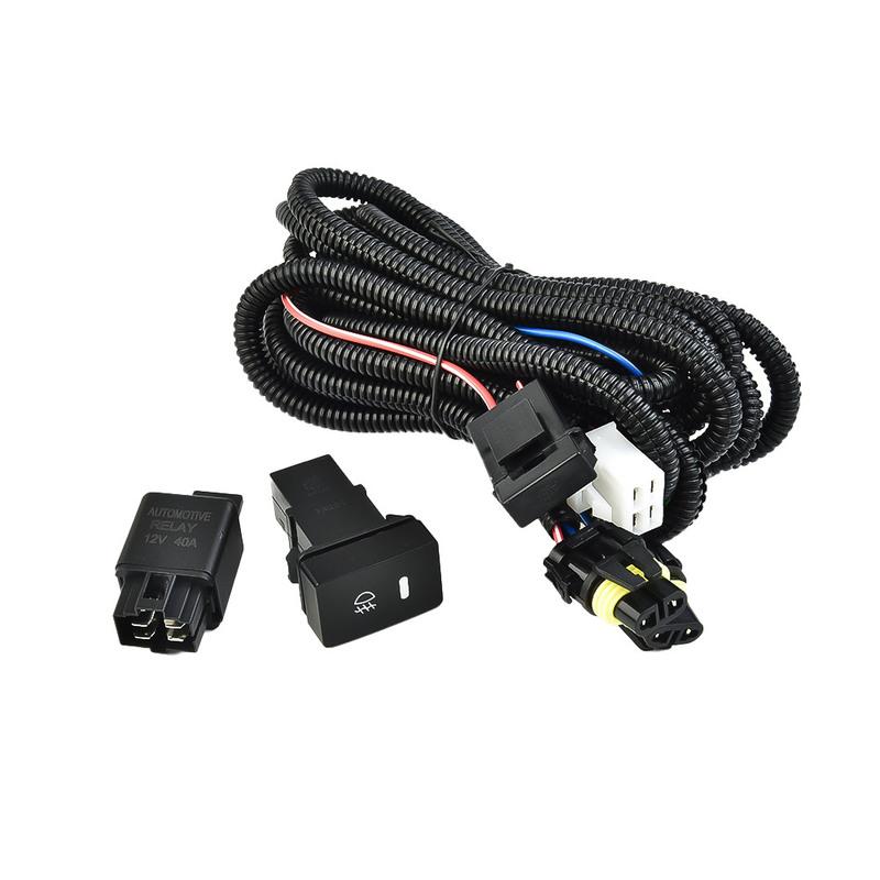 

Car Fog Lamp Wiring Harness Socket Wire Kit 12V 40A Wiring Relay LED Indicator Switch For Toyota Car Lights Accessories