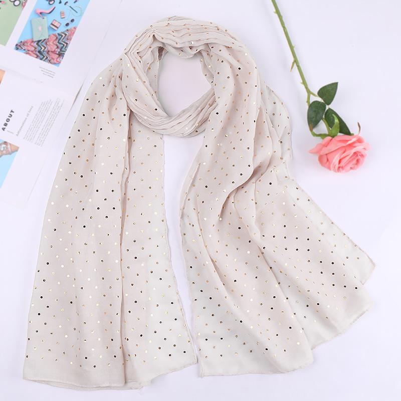 Women Plain Lurex Glitter Loop Dot Viscose Scarf Ladies Shimmer Shawls and Wraps Pashmina Stole Muslim Hijab Sjaal 180*70Cm