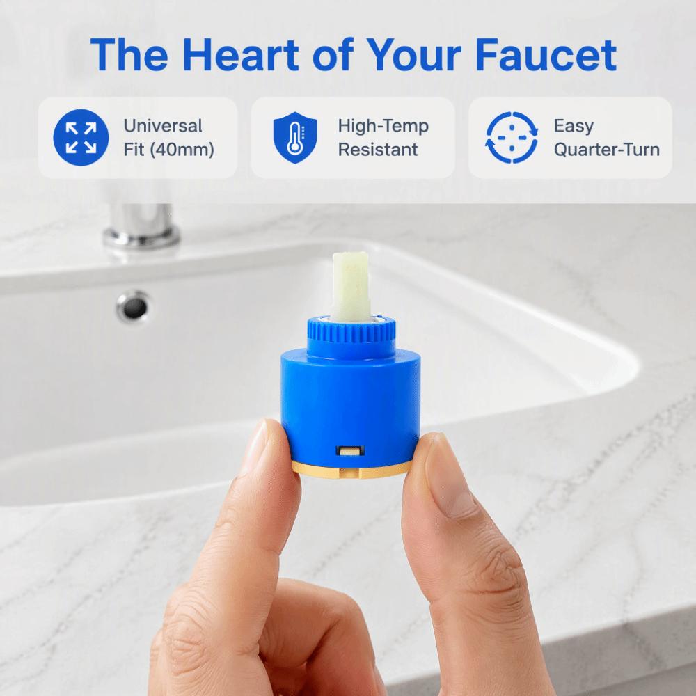 PP Plastic Ceramic Cartridge 3 Holes Water Mixer Cartridge Blue Faucet Valve Single Handle Faucet
