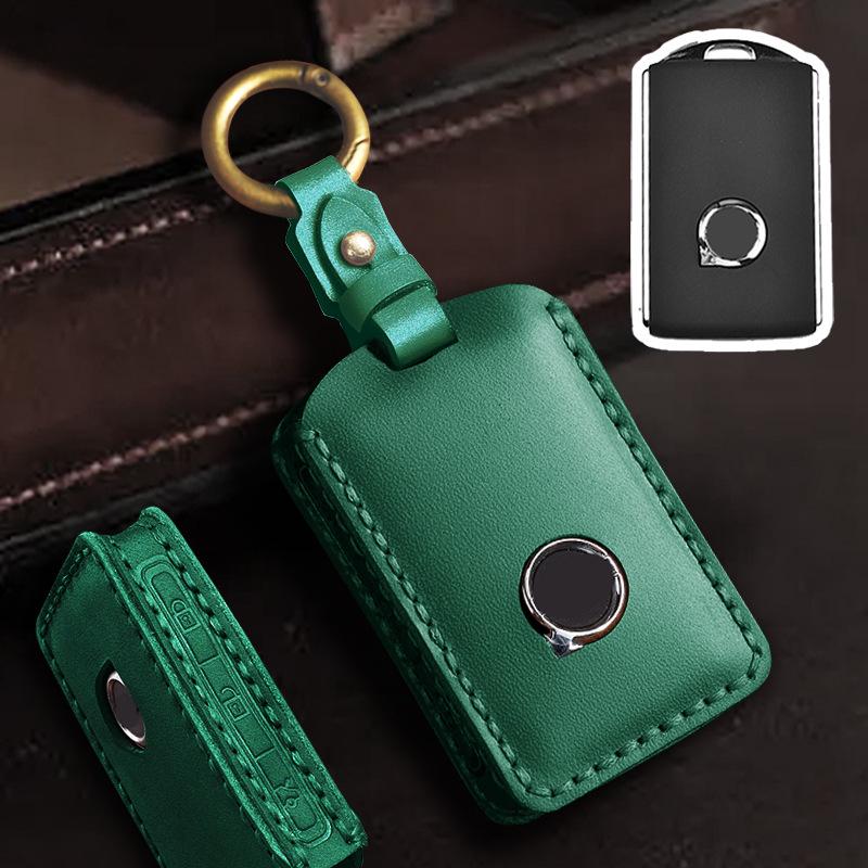

Кожаный чехол для ключа для Volvo XC60, XC40, V90, S60, S90, XC90 зелёный