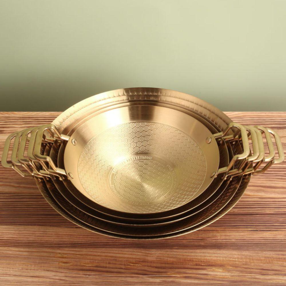 Korean Style Honeycomb Pattern Spicy Pot Stainless Steel Frying Cooking Pot Camping Wok Commercial