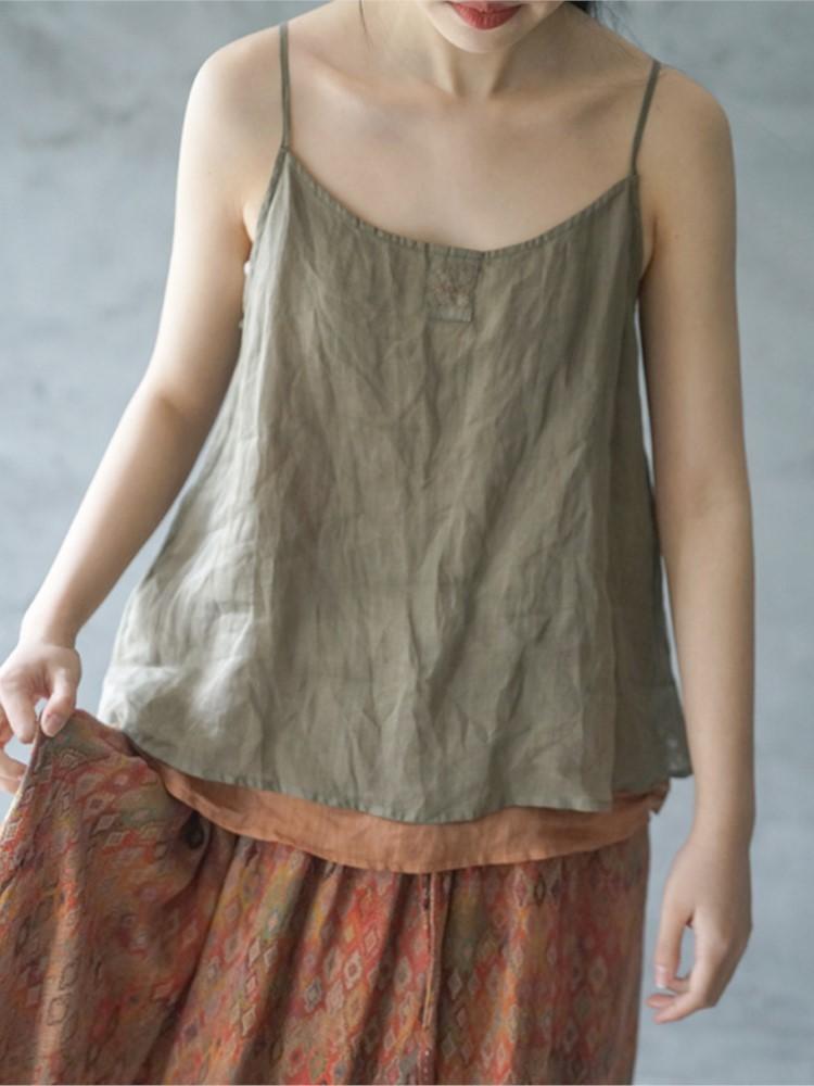 Женские винтажные майки Johnature с вышивкой в ​​стиле пэчворк — фото 5