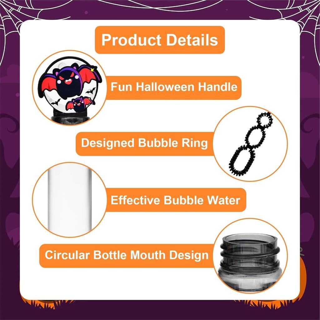 24 Pack Halloween Bubble Wands For Kids - Spooky Ghost, And Designs,  Goodie Bag Stuffers, Birthday Gifts, Carnival Prizes\4.5ml
