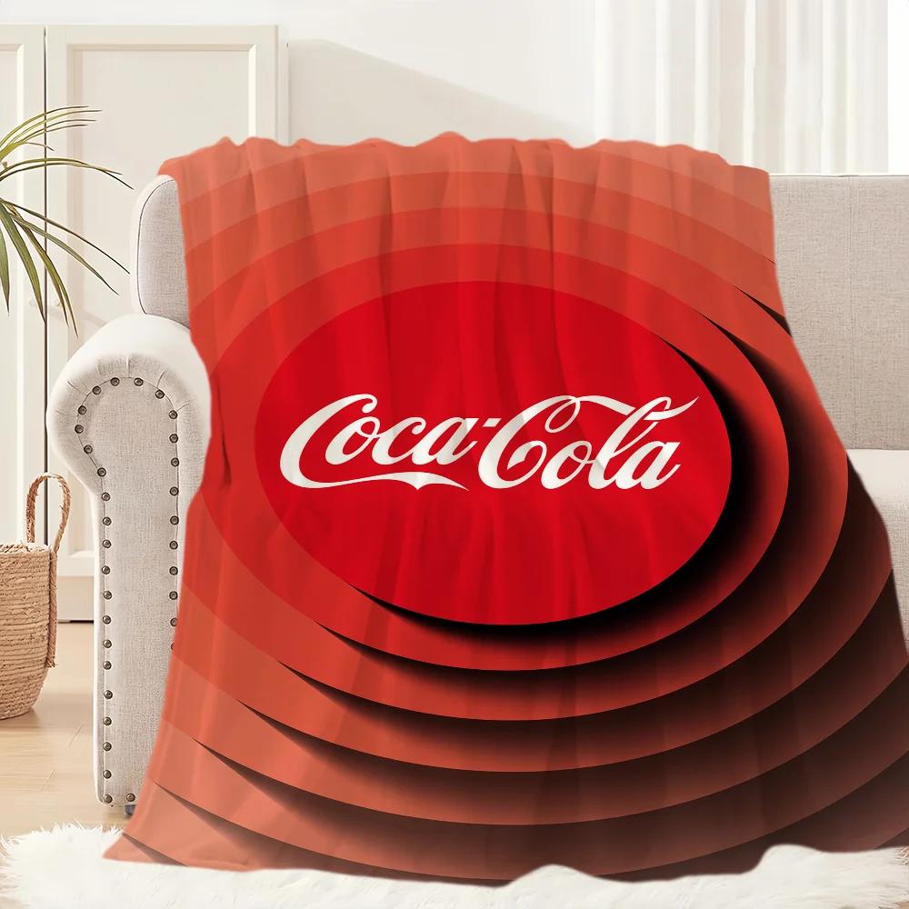 CocaCola Logo Throw Blanket for Couch Travel Hiking Picnic Bedding Flannel Blanket  Perfect Birthday Gift
