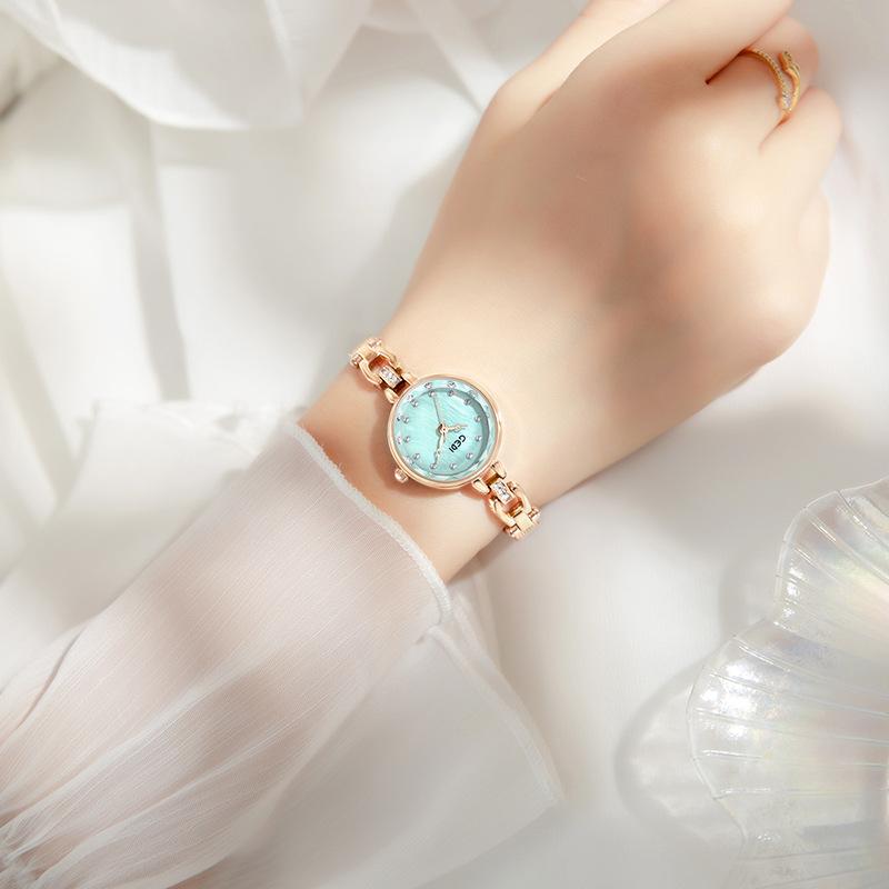 Light Luxury Bracelet Watch, High-End Fritillary Plate Quartz Watch, Women'S Small Stainless Steel With Waterproof Watch