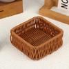 Imitation Rattan Wicker Basket Fruit Tea Snack Bread Basket Cosmetic Square Storage Box Household Kitchen Supplies