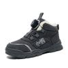 Boys' cotton shoes 2025 winter new velvet thickened button non-slip cotton shoes medium and older children's warm sports shoes