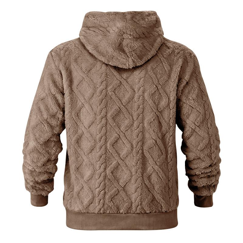 Autumn Winter Men High Street Casual Double-Sided Velvet Hooded Hoodies Sports Style Trend Pullover Sweatshirts