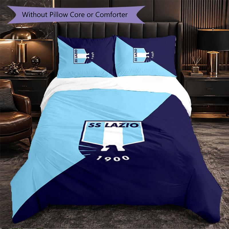 Lazio FC Themed Bedding 3Pcs Duvet Cover Set Decorative Bed Linen For Teen Room Home Decoration