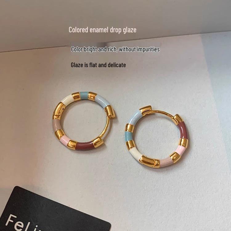Colorful Dopamine Drip Hoop Earrings - Summer 2024 Luxury Style for Women