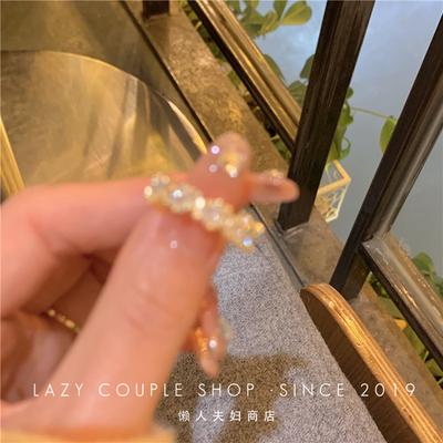 Close Your Eyes And Enter The Sparkling Light Luxury Feeling, Full Of Zirconium Open Rings, Fashionable Temperament Women