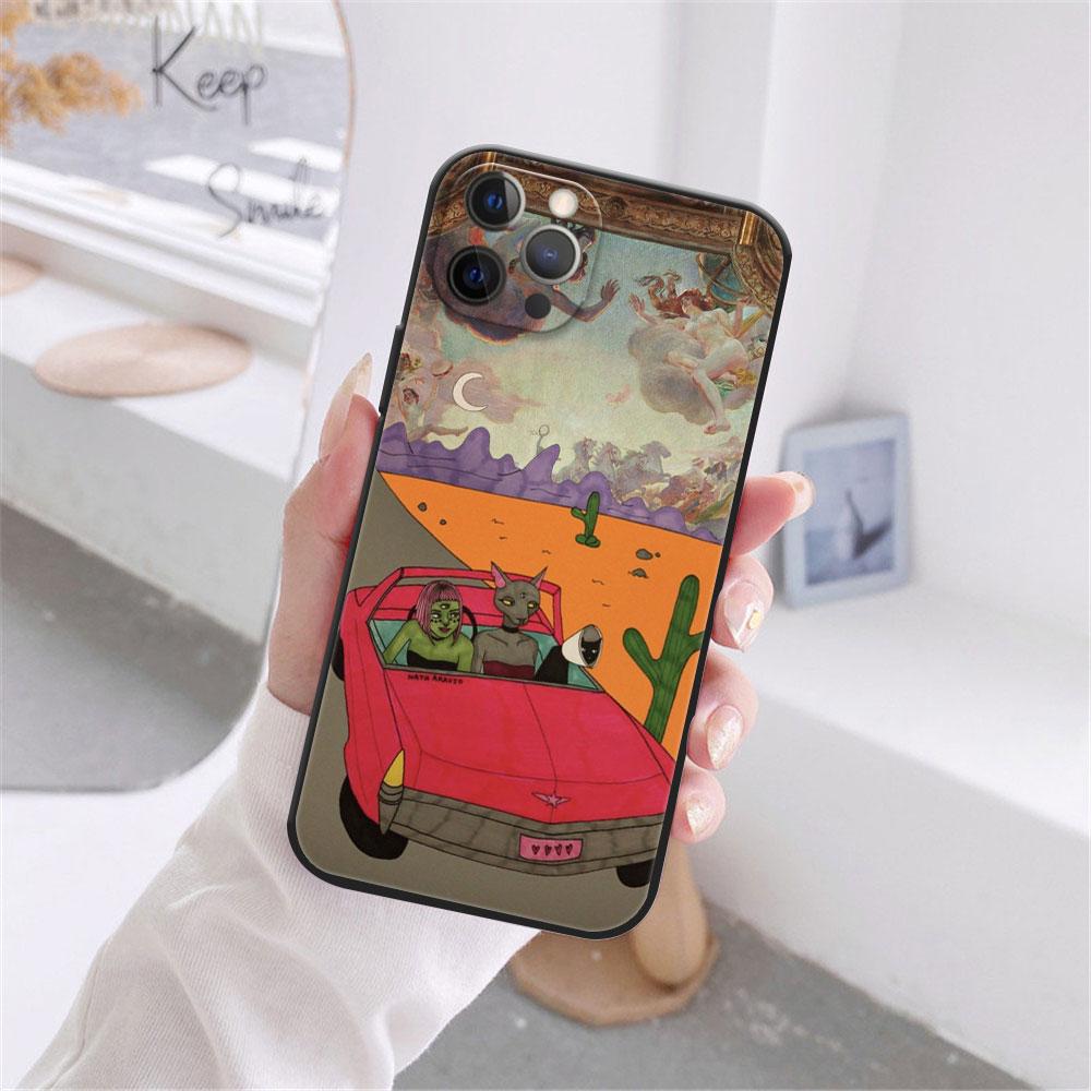 Pouzdro Fashion Devil Girl pro iPhone 12 13 11 Pro Max mini XR 7 8 Plus 2020 X Xs Max černé měkké TPU kryt