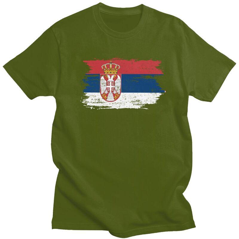 Custom Serbia Flag T Shirt Men Short Sleeves 100 Cotton Tshirt Casual Serbian Proud Tee Tops Streetwear Tshirt