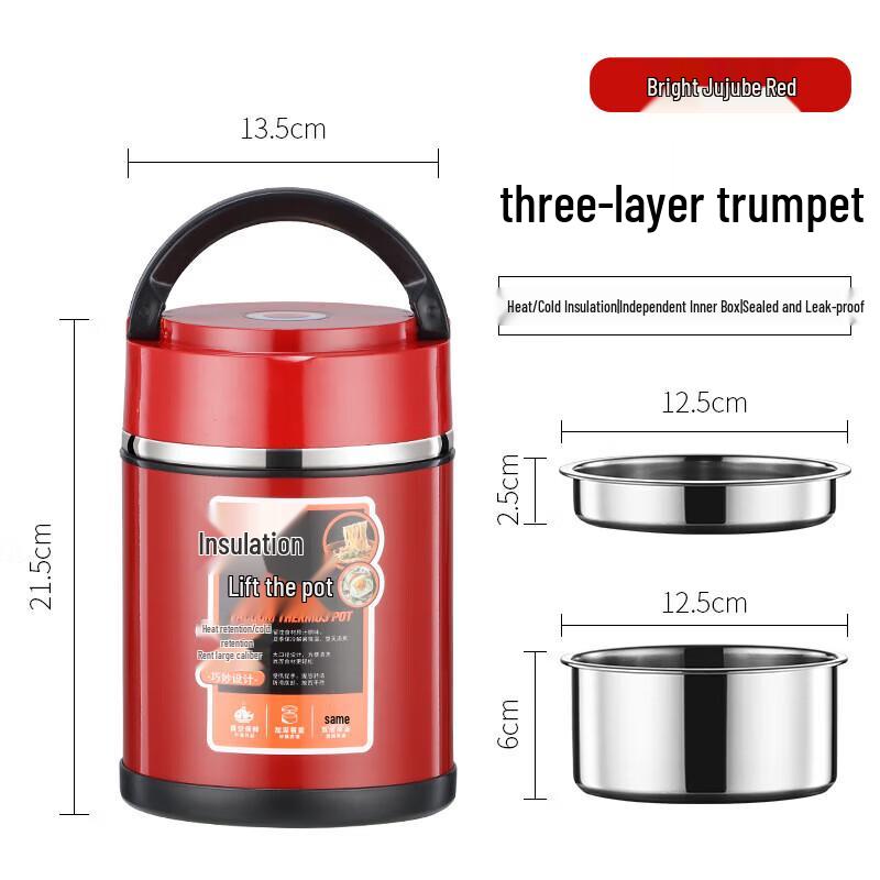 304 Stainless Steel Divided Insulated Lunch Box