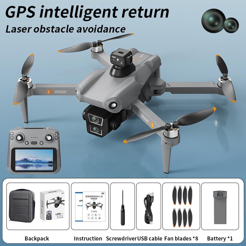 NEW L300 Ultra Professional Drone 4K HD Wide Angle Camera 5G GPS WiFi FPV  RC Drone 360° Quadcopter Toys for Obstacle Avoidance