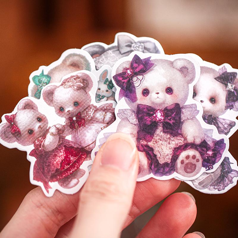 Mr Paper 100pcs/bag Teddy Bear Fairytale Series Iron Box Stickers DIY Handbook Scrapbook Album Photo Frame Diary Label Calendar