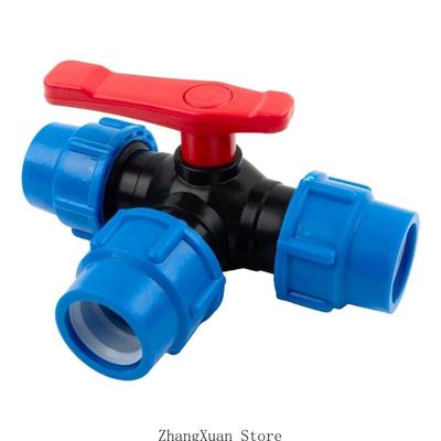 Practical 3 Way Round Valves 32mm Plastic Connectors Splitters Convenient for Household and Industrial Daily Use